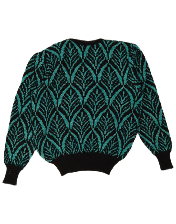 Vintage Womens Loose Fit Crew Neck Jumper Sweater UK 10 Small Green