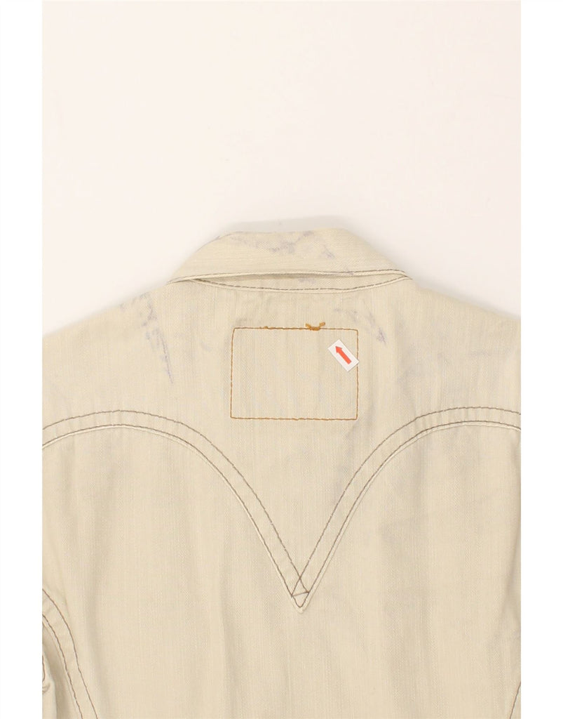 LEVI'S Womens Denim Jacket UK 8 Small Off White Cotton | Vintage Levi's | Thrift | Second-Hand Levi's | Used Clothing | Messina Hembry 