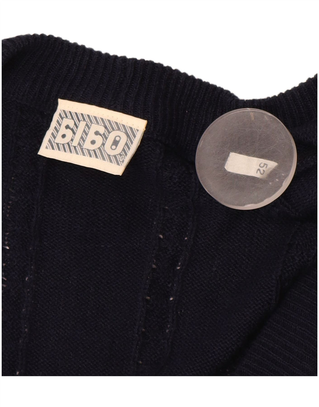 BIBO Mens Cardigan Sweater IT 52 Large Navy Blue Cotton
