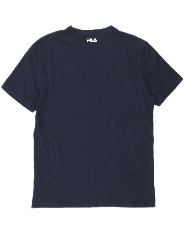 Fila Mens Graphic T-Shirt Top Medium Navy Blue
