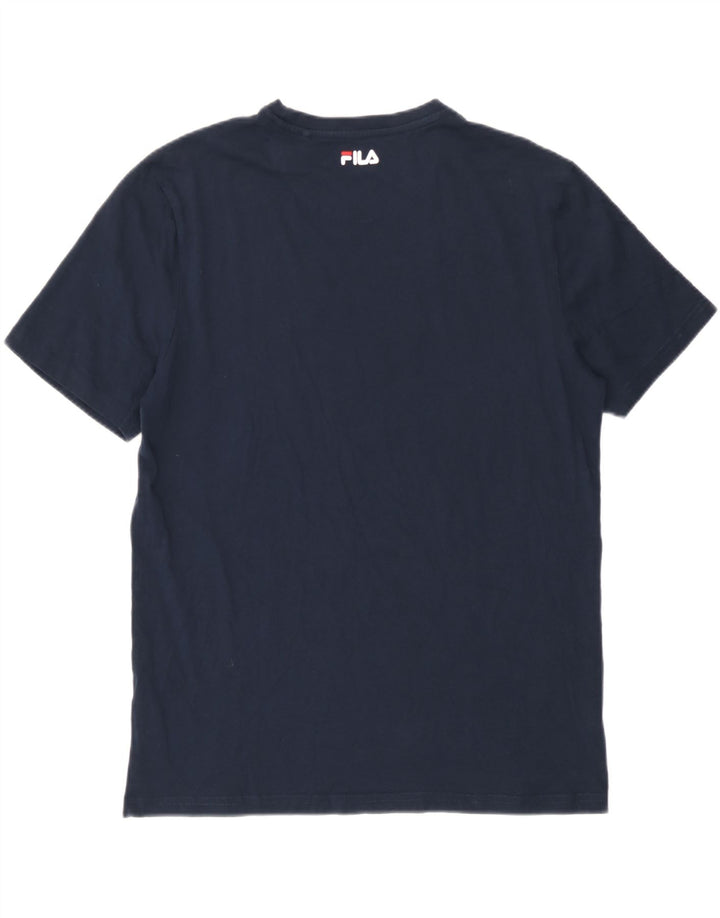 Fila Mens Graphic T-Shirt Top Medium Navy Blue