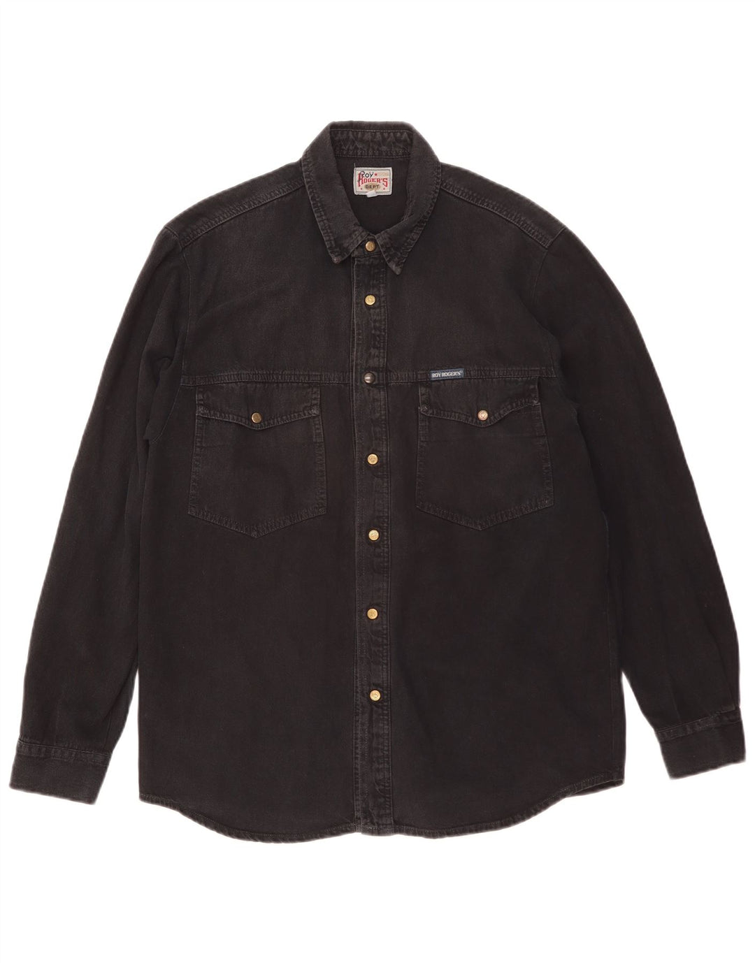Roy Rogers Mens Denim Shirt XL Black