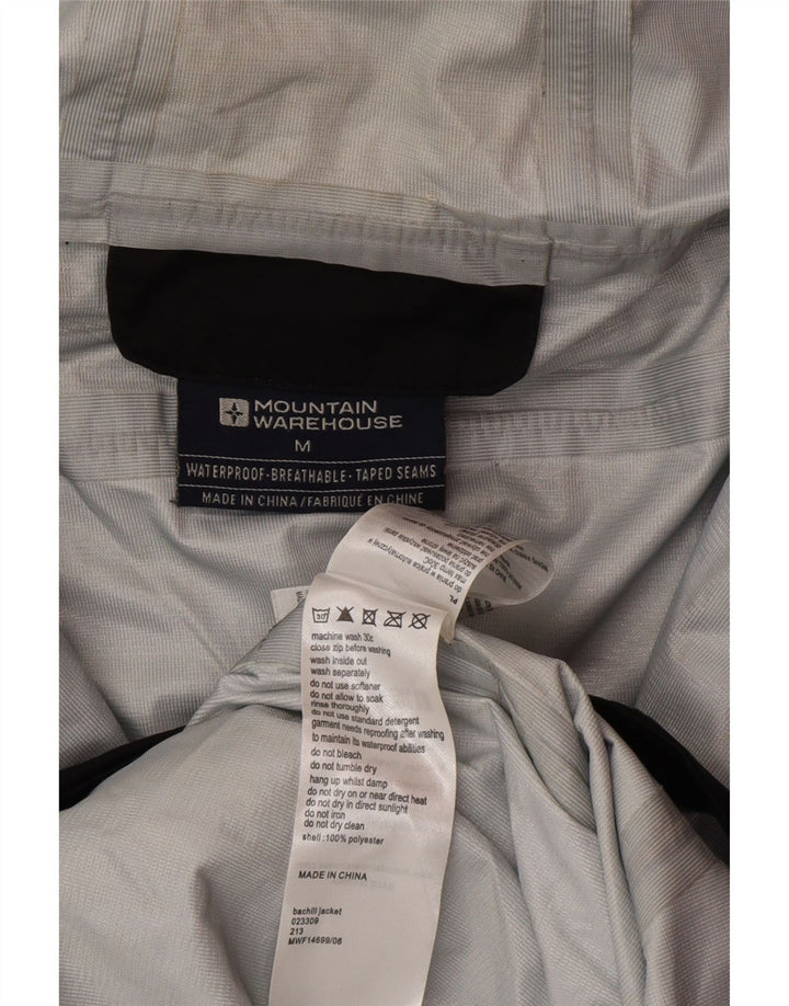 Mountain Warehouse Mens Hooded Rain Jacket UK 38 Medium Black Polyester