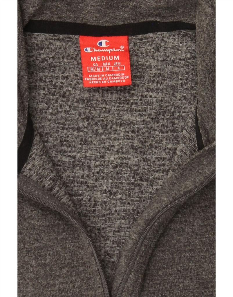 CHAMPION Mens Zip Neck Fleece Jumper Medium Grey Vintage Champion and Second-Hand Champion from Messina Hembry 