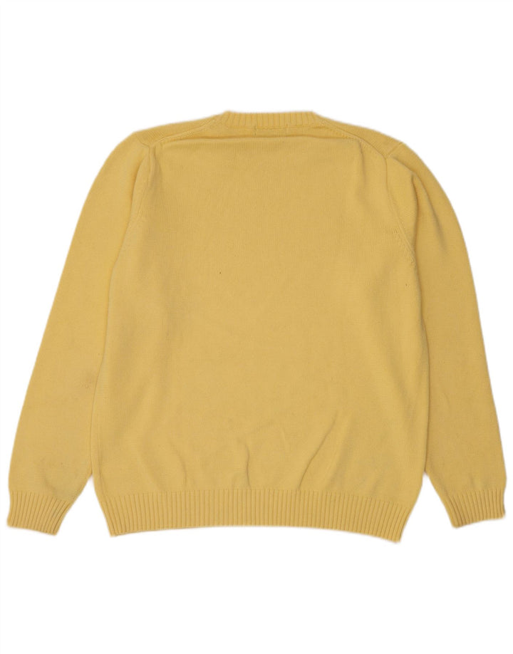 Marks & Spencer Mens Blue Harbour Crew Neck Jumper Sweater Medium Yellow