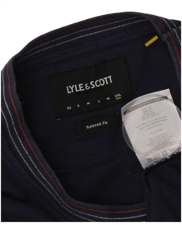 Lyle & Scott Mens T-Shirt Top 2XL Navy Blue Cotton