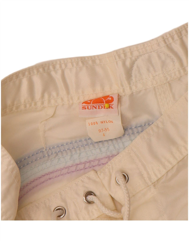 Sundek Womens Swimming Shorts US 4 Small  White Colourblock Nylon