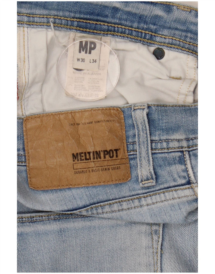 Meltin' Pot Womens Slim Jeans W30 L34 Blue Cotton