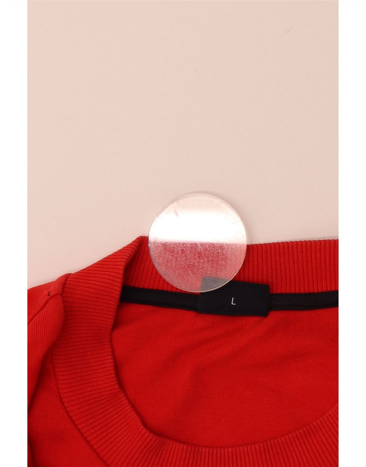 JOOP Mens Crew Neck Jumper Sweater Large Red Cotton