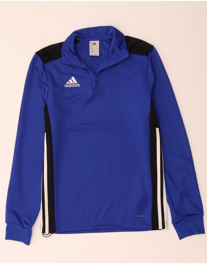 Adidas Mens Climalite Zip Neck Pullover Tracksuit Top XS Blue Colourblock