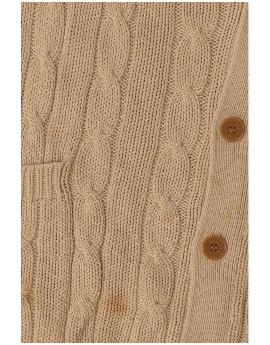 Kappa Mens Cardigan Sweater XL Beige Cotton