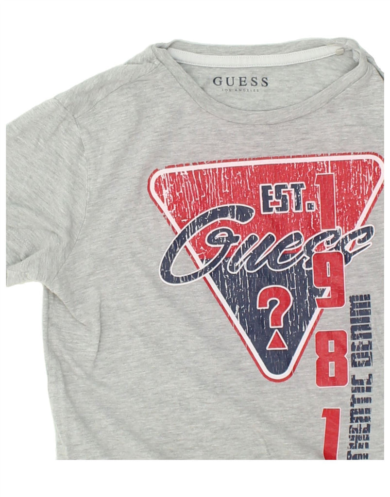 GUESS Boys Graphic T-Shirt Top 11-12 Years Grey Cotton | Vintage Guess | Thrift | Second-Hand Guess | Used Clothing | Messina Hembry 