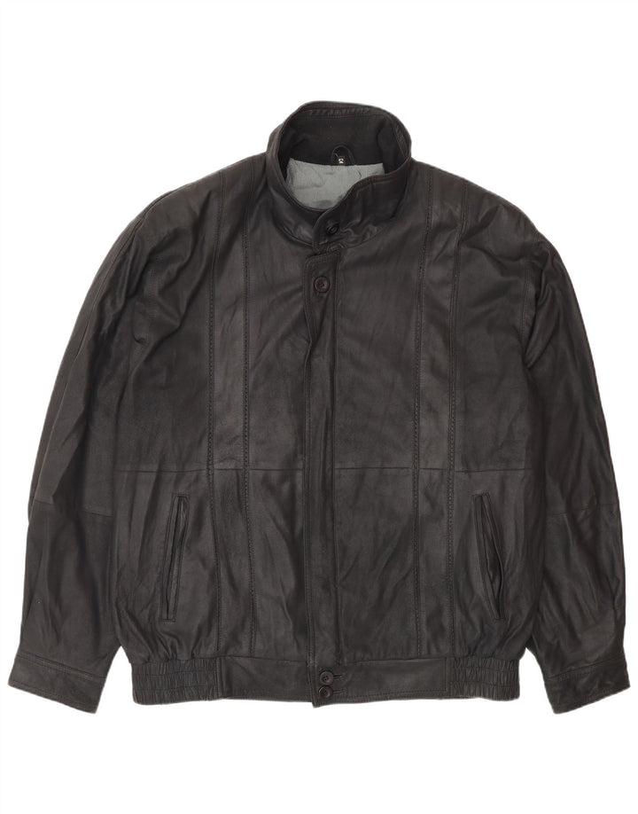 Banjara Mens Leather Jacket IT 52 XL Black Leather