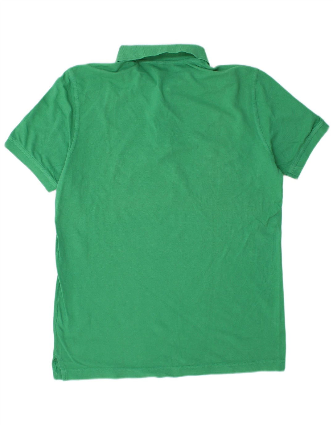 BENETTON Mens Polo Shirt Large Green Cotton