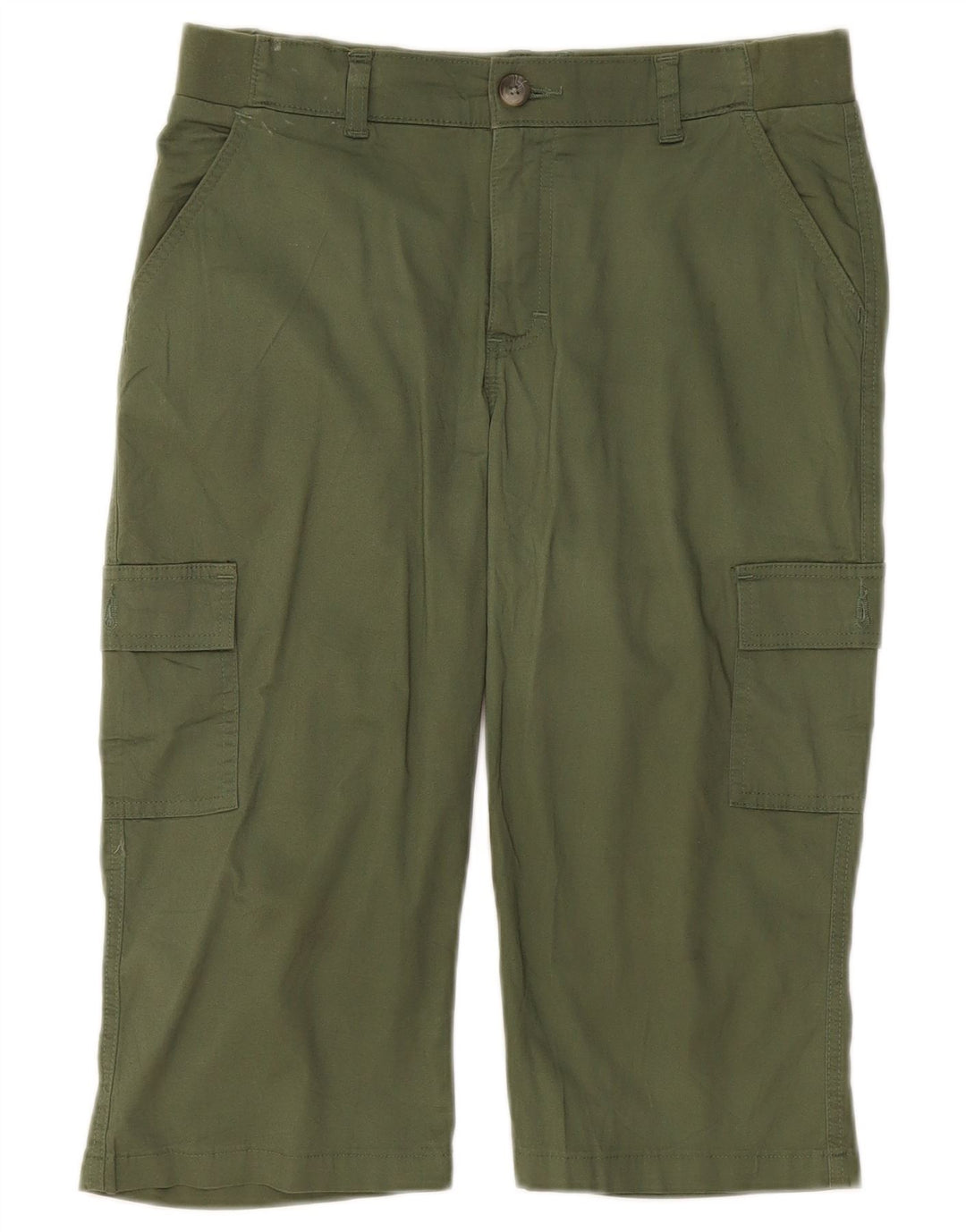 Lee Womens Mid Rise Relaxed Fit Cargo Shorts W32 Large Khaki