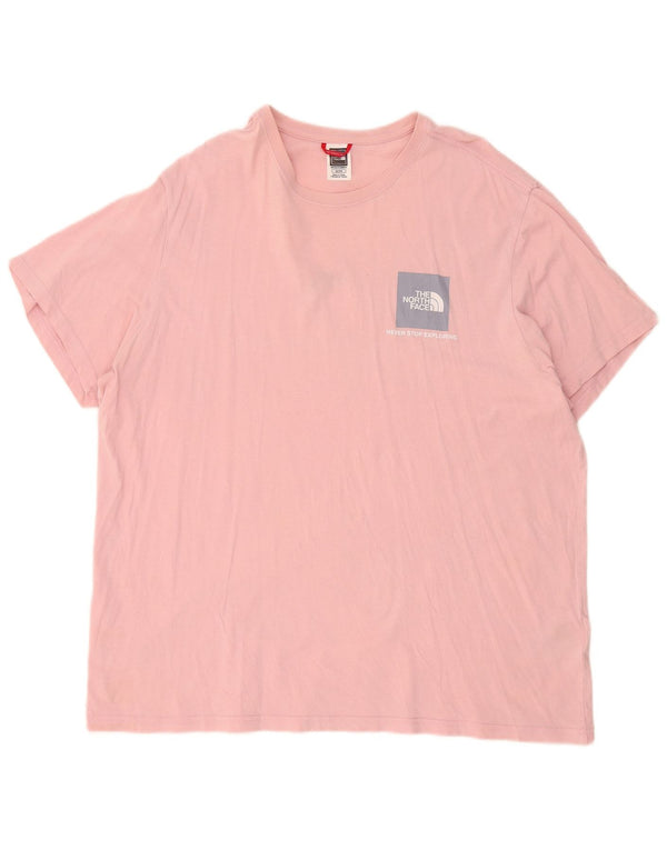 The North Face Mens T-Shirt Top XL Pink Cotton