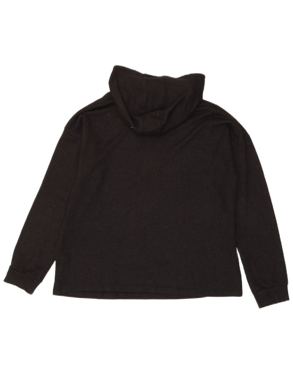 Marks & Spencer Girls Hooded Top Long Sleeve 15-16 Years Black Viscose