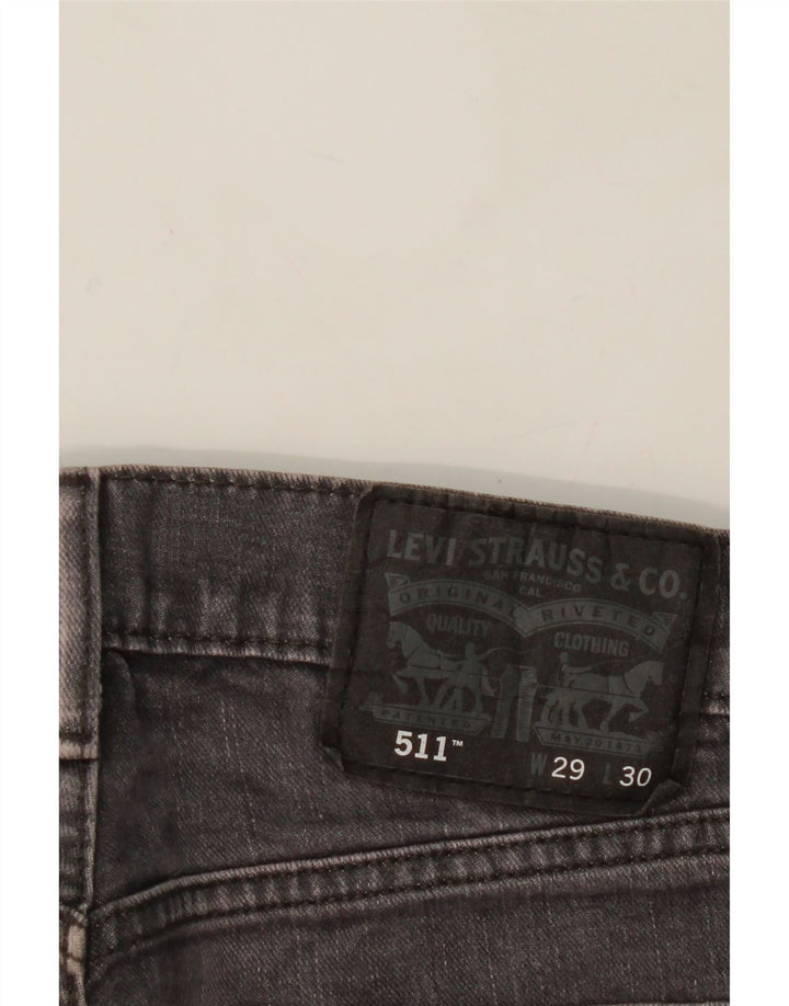 LEVI'S Womens 511 Distressed Denim Shorts W29 Medium Grey Cotton Vintage Levi's and Second-Hand Levi's from Messina Hembry 