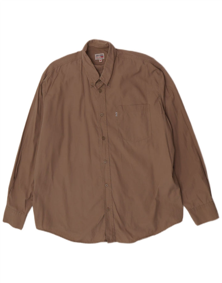 Levi's Mens Shirt XL Brown Cotton