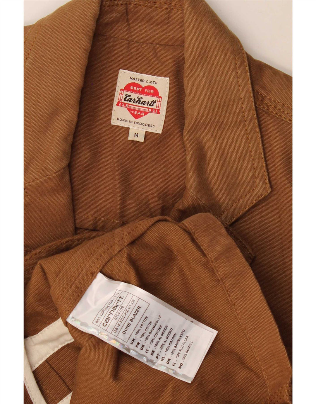Carhartt Mens 3 Button Blazer Jacket UK 38 Medium Brown Cotton