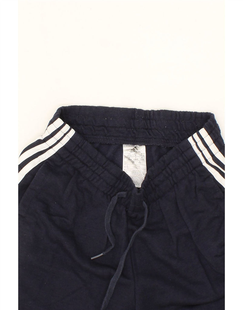 ADIDAS Womens Tracksuit Trousers Joggers UK 8/10 Small  Navy Blue Cotton Vintage Adidas and Second-Hand Adidas from Messina Hembry 