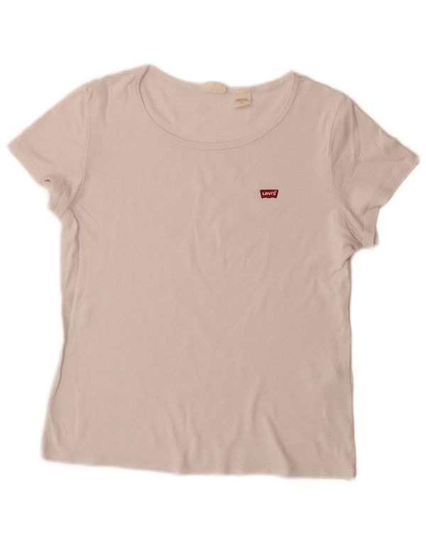 Levi's Womens T-Shirt Top UK 14 Large White Cotton