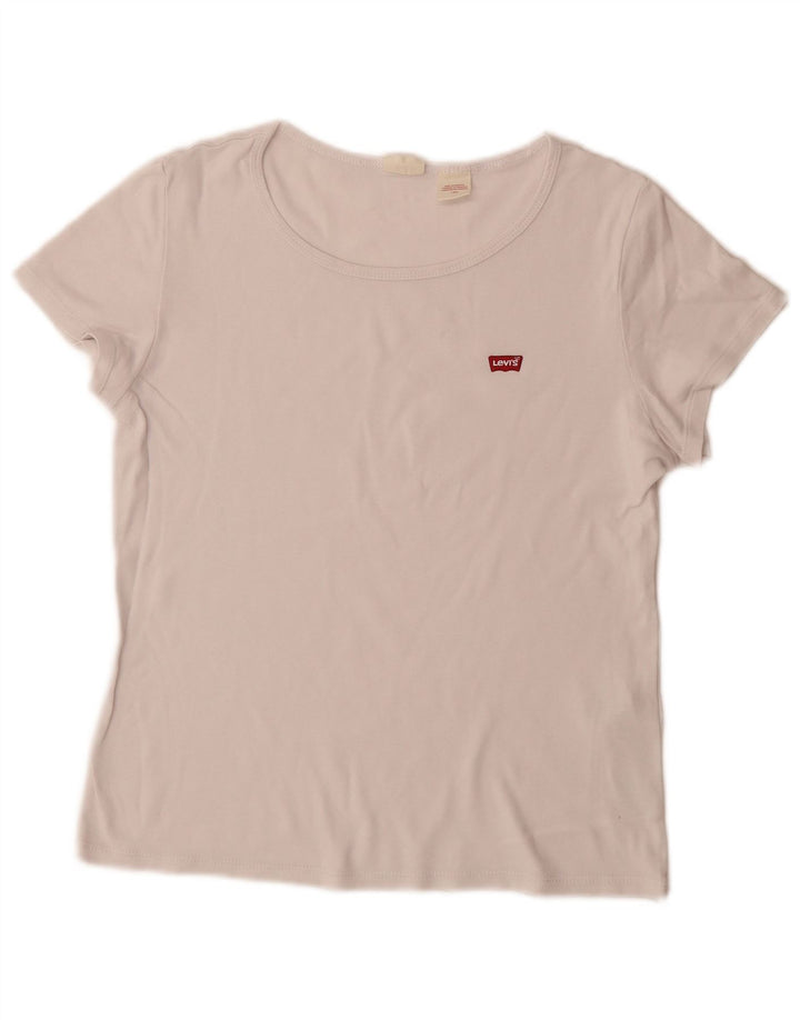 Levi's Womens T-Shirt Top UK 14 Large White Cotton