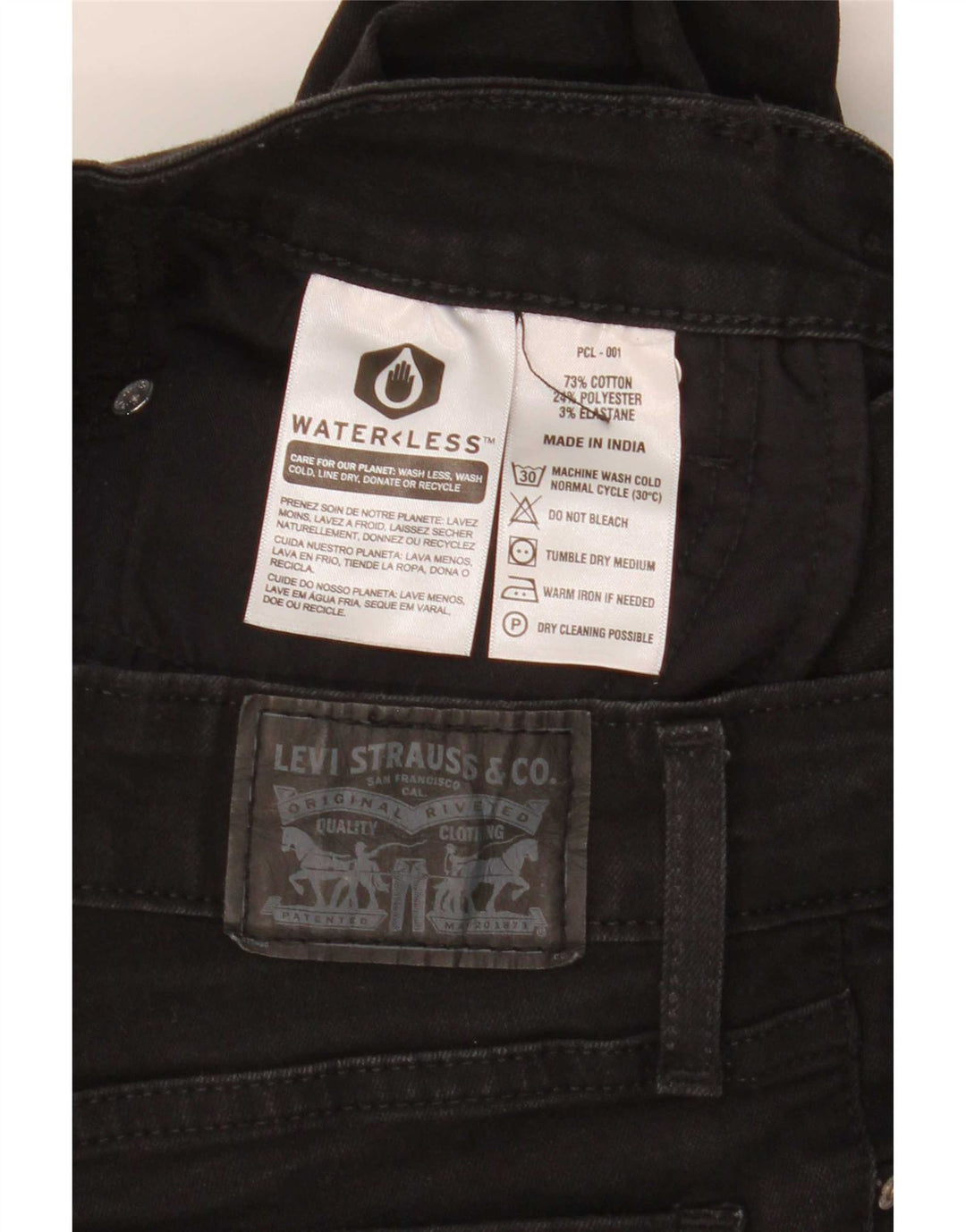 Levi's Womens 715 Bootcut Jeans W25 L27 Black Cotton
