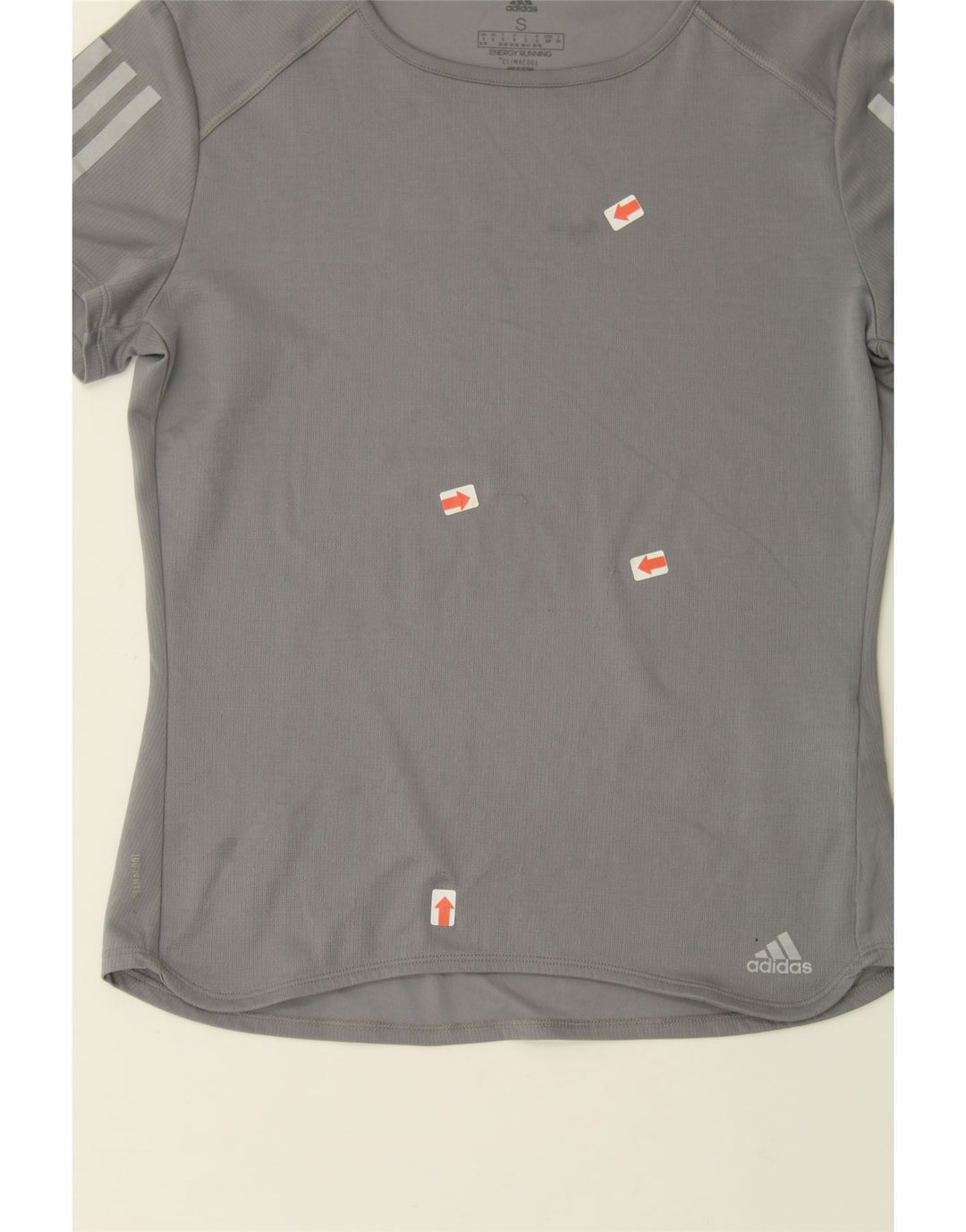 ADIDAS Womens Climacool T-Shirt Top UK 8/10 Small Grey Polyester Vintage Adidas and Second-Hand Adidas from Messina Hembry 