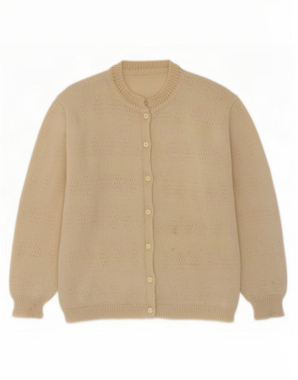 Vintage Womens Cardigan Sweater UK 18 XL Beige