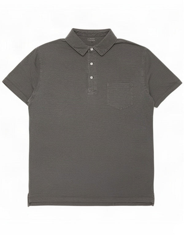 J. Crew Mens Polo Shirt Large Grey Cotton