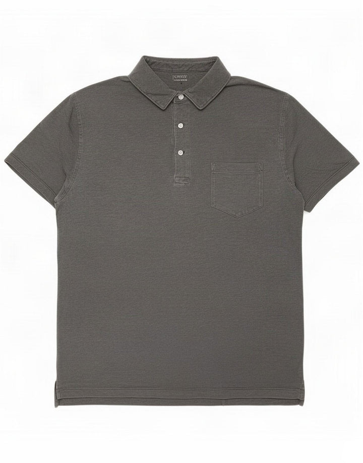 J. Crew Mens Polo Shirt Large Grey Cotton