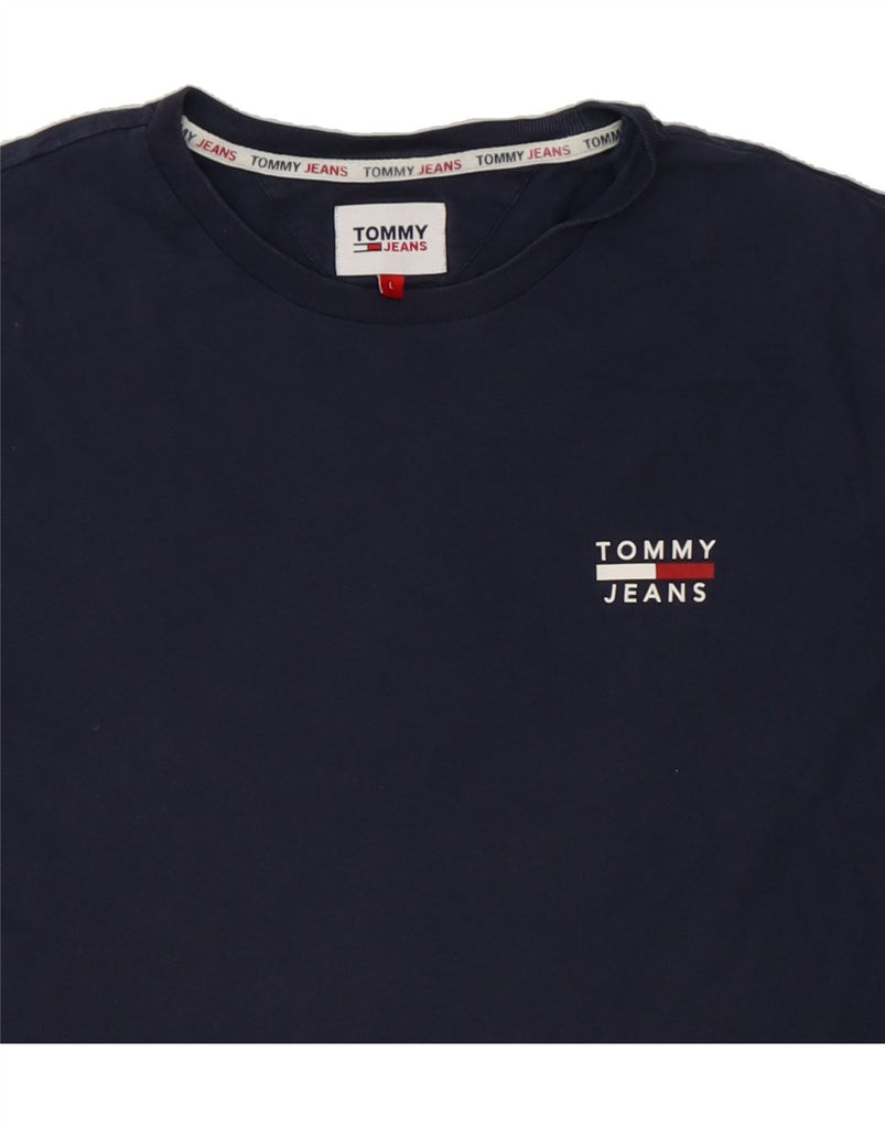 TOMMY HILFIGER Mens T-Shirt Top Large Navy Blue Cotton Vintage Tommy Hilfiger and Second-Hand Tommy Hilfiger from Messina Hembry 