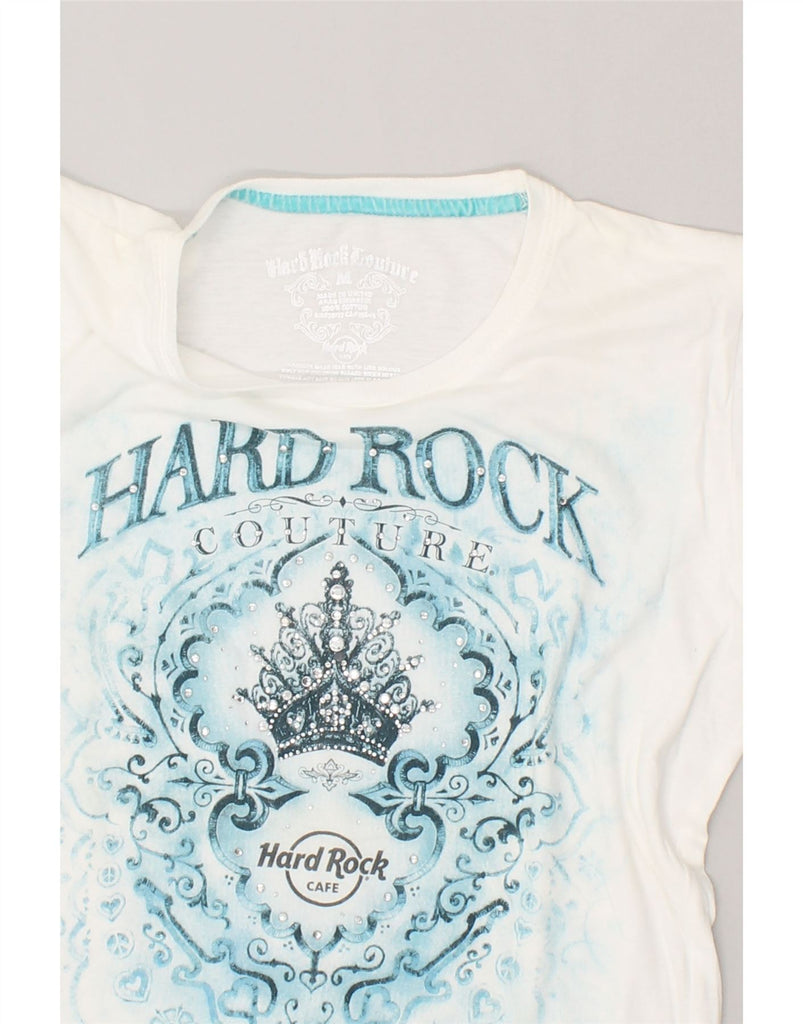 HARD ROCK COUTURE Womens Rome Graphic T-Shirt Top UK 12 Medium White | Vintage Hard Rock Couture | Thrift | Second-Hand Hard Rock Couture | Used Clothing | Messina Hembry 