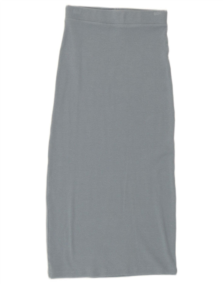 Zara Womens High Waist Midi Skirt Small W26 Blue