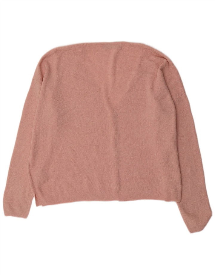 Marks & Spencer Womens Oversized Cardigan Sweater UK 16 Large Pink Acrylic