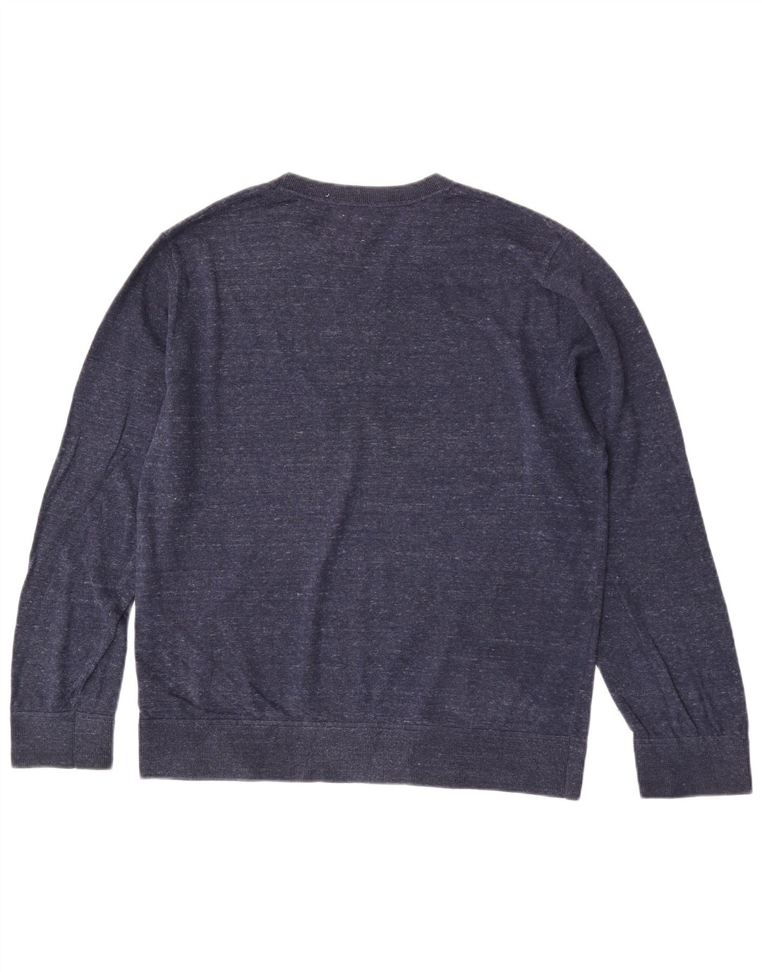 Gap Mens Crew Neck Jumper Sweater Large Navy Blue Flecked Cotton