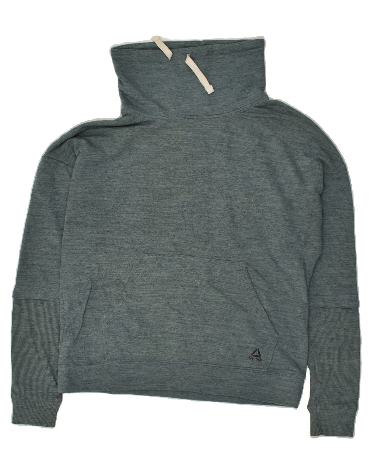 REEBOK Felpa da Donna Maglione UK 14 Cotone Grigio Medio