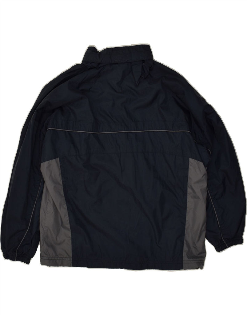 REEBOK Boys Oversized Hooded Rain Jacket 9-10 Years Medium Navy Blue Nylon | Vintage Reebok | Thrift | Second-Hand Reebok | Used Clothing | Messina Hembry 