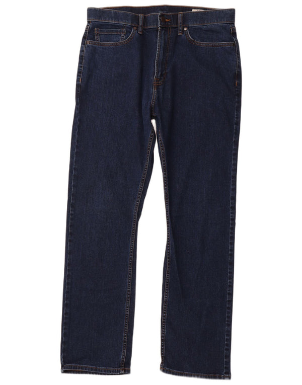 MARKS & SPENCER Mens Regular Straight Jeans W34 L31 Navy Blue Cotton