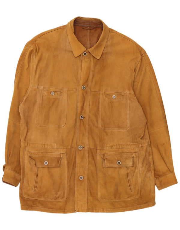 ASGARD Mens Suede Overcoat UK 42 XL Brown