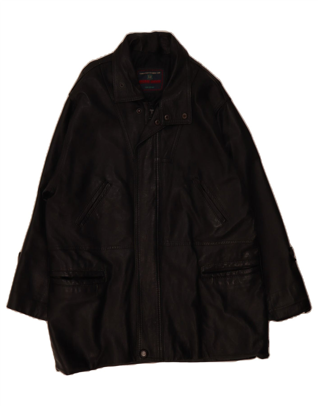 VINTAGE Mens Leather Jacket UK 40 Large Black Leather Vintage Vintage and Second-Hand Vintage from Messina Hembry 