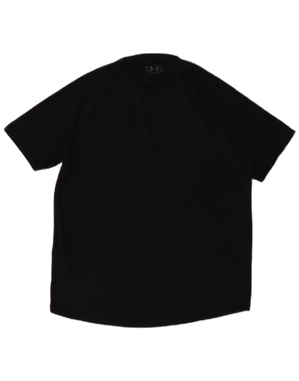 Under Armour Mens Heat Gear T-Shirt Top XL Black Polyester