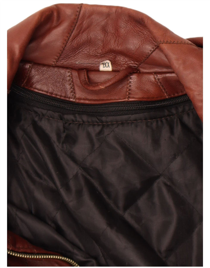 Vintage Mens Leather Jacket UK 44 2XL Brown