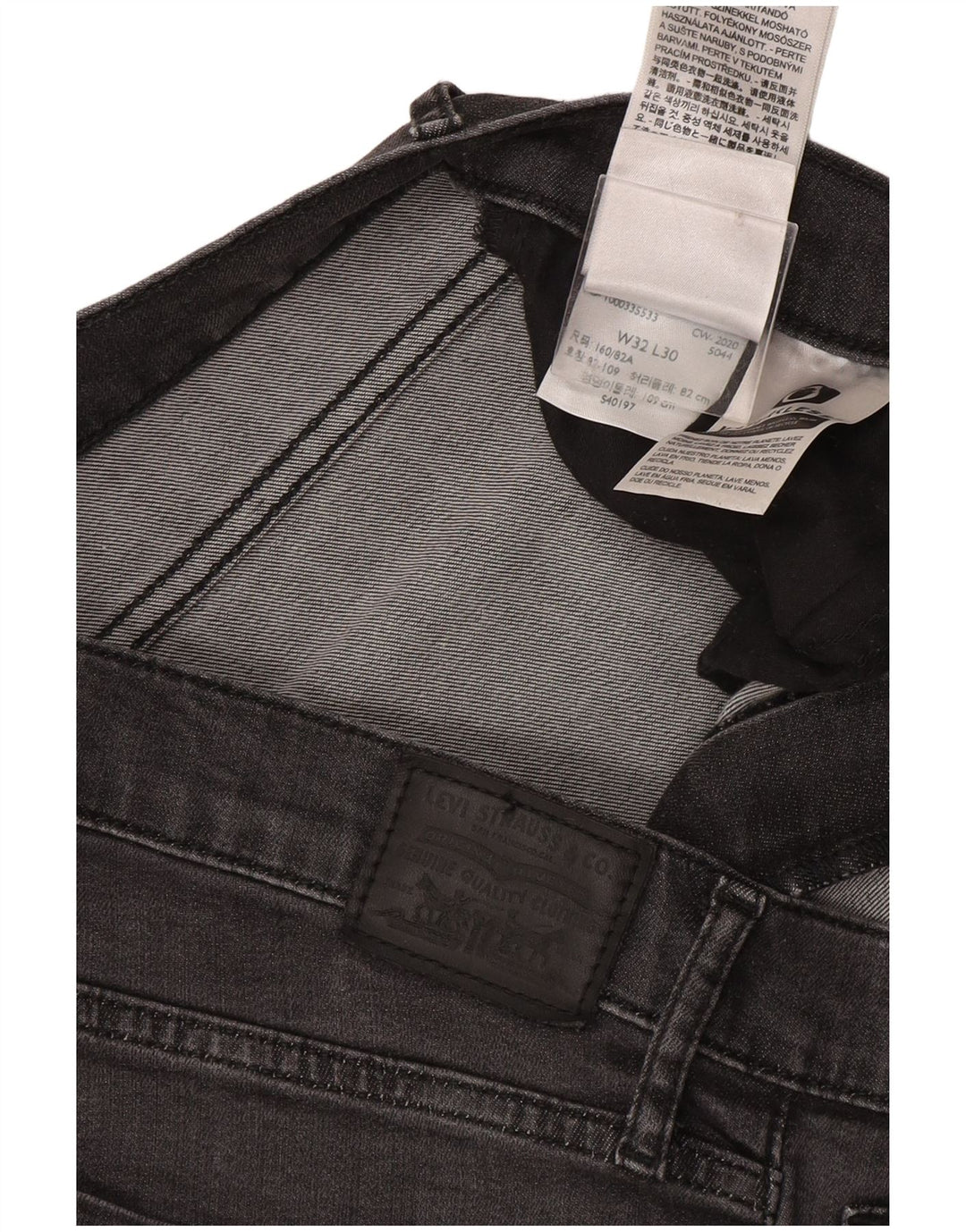 Levi's Womens 724 High Rise Straight Jeans W32 L30 Grey Lyocell