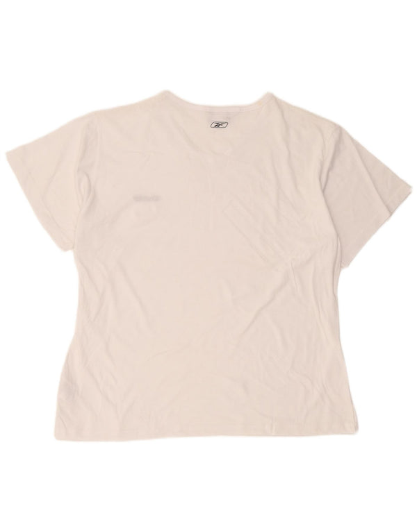 Reebok Womens T-Shirt Top UK 24 4XL White Cotton