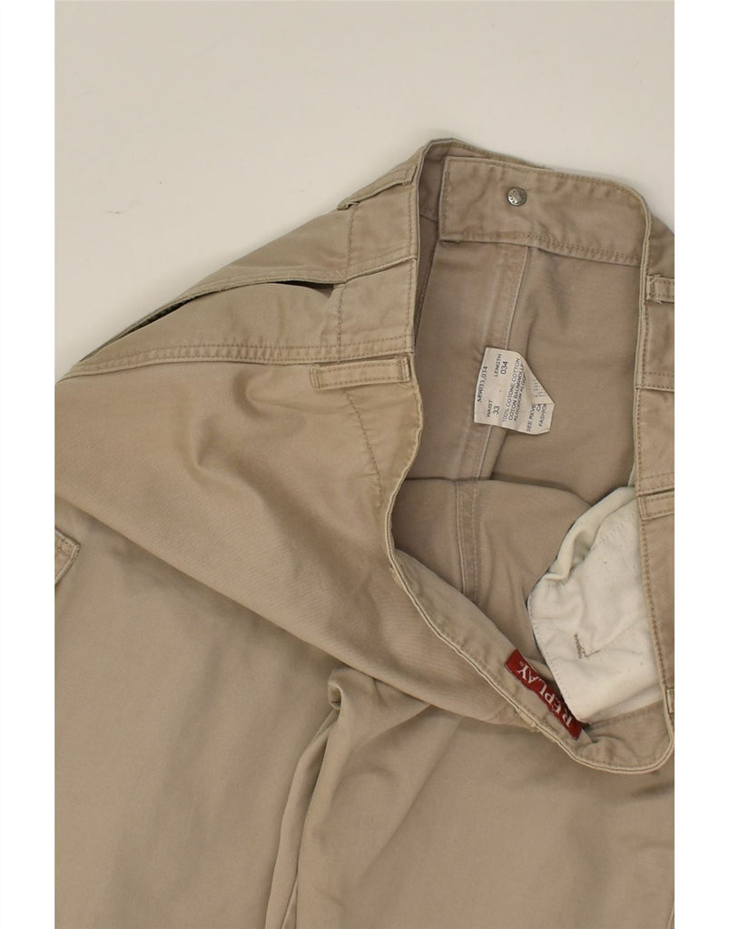 REPLAY Mens Straight Cargo Trousers W33 L27 Beige Cotton | Vintage Replay | Thrift | Second-Hand Replay | Used Clothing | Messina Hembry 