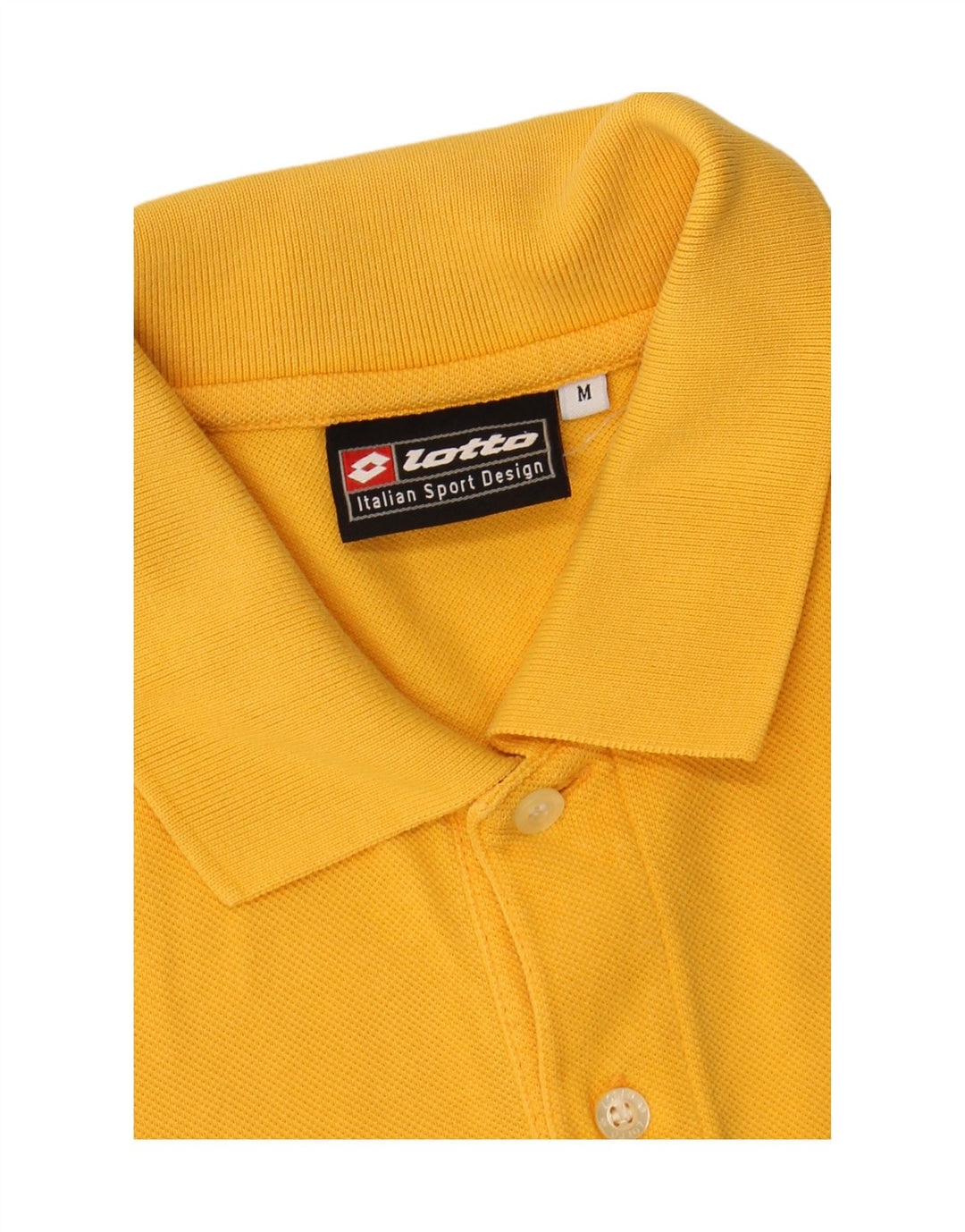 LOTTO Mens Polo Shirt Medium Yellow Cotton