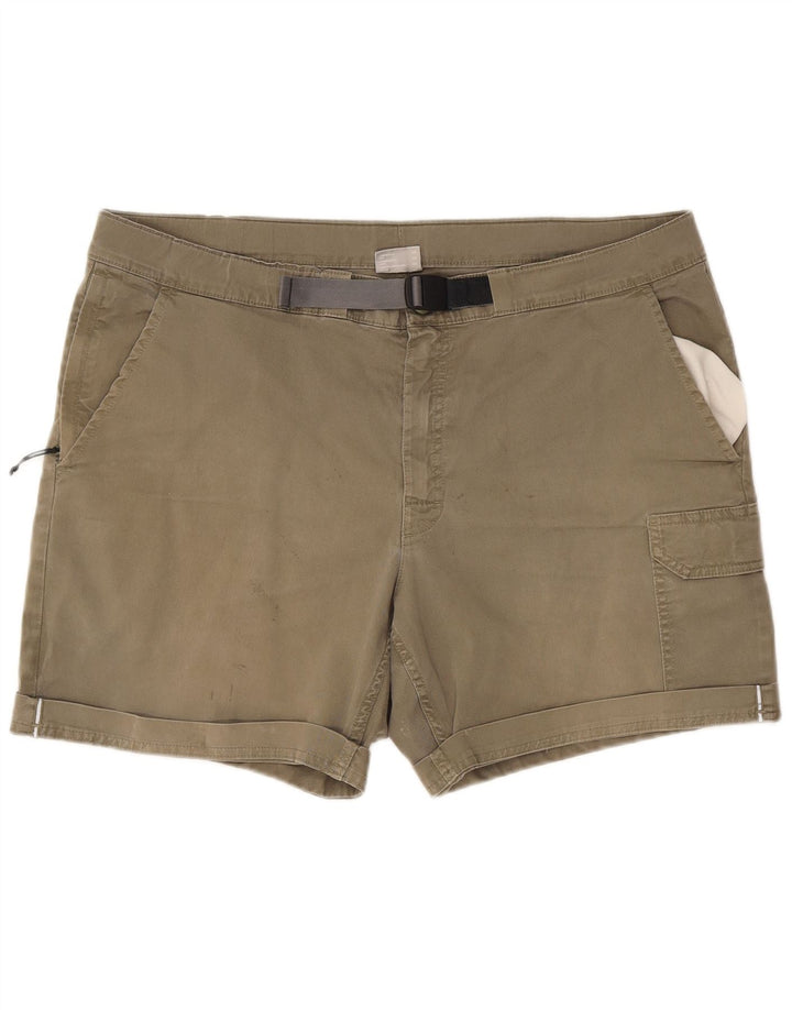 Columbia Mens Active Cargo Shorts W38 XL Khaki Cotton
