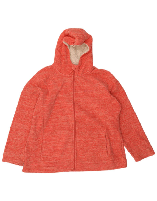 Mountain Warehouse Womens Hooded Fleece Jacket UK 20 2XL Red Polyester